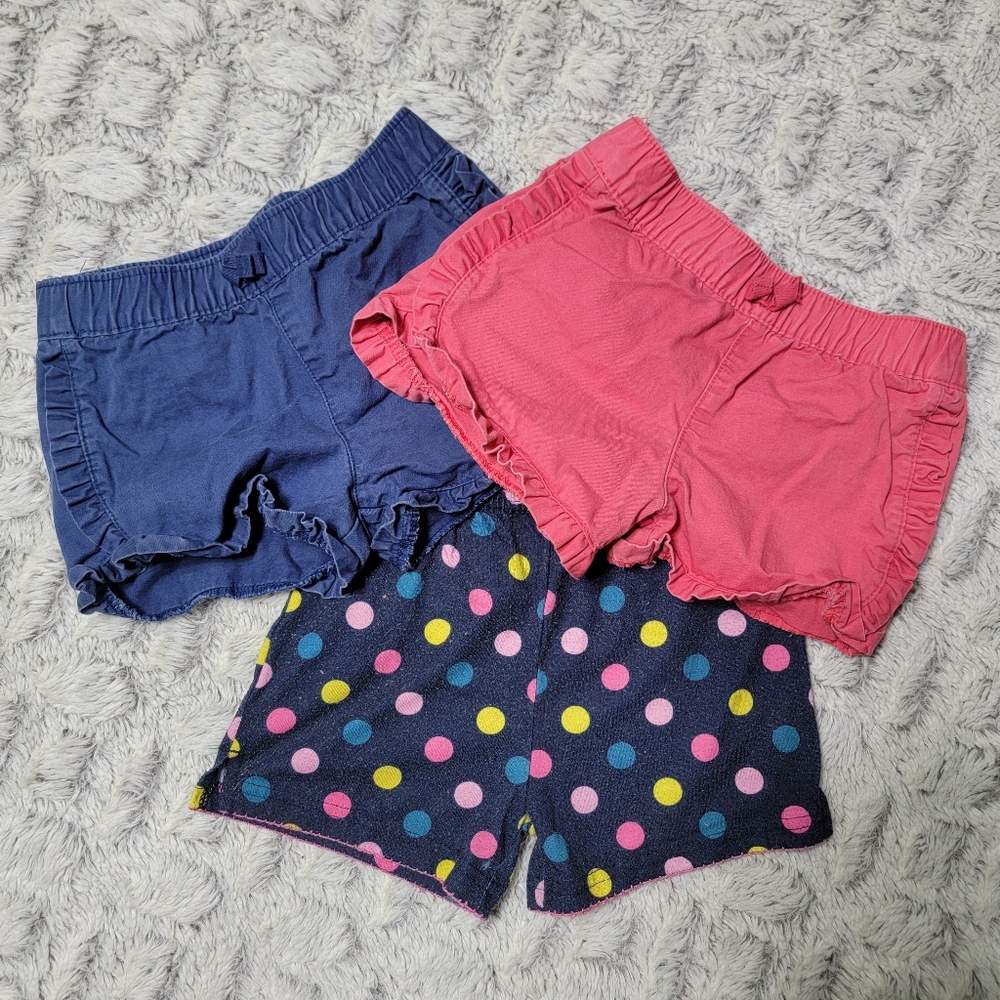 3 Pairs of Girls' Carter's Shorts - Size 3T